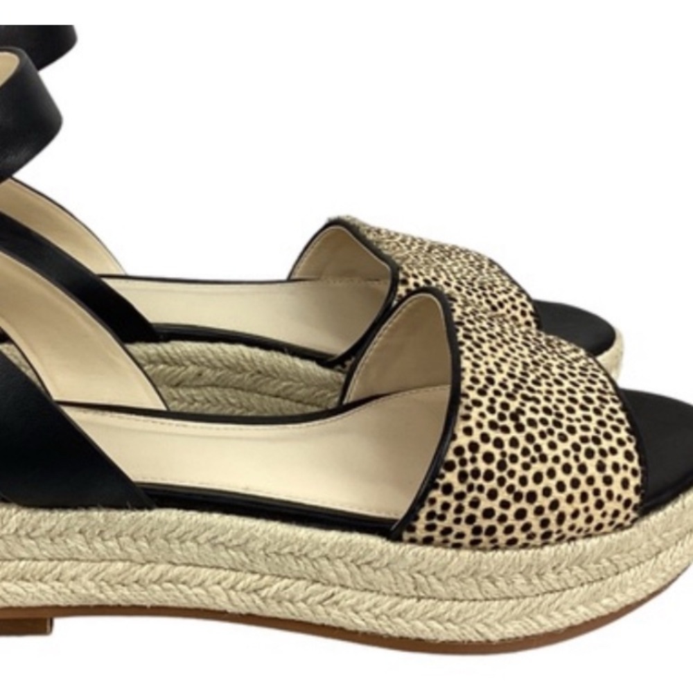 Vince Camuto Black and Tan Espadrille Sandals